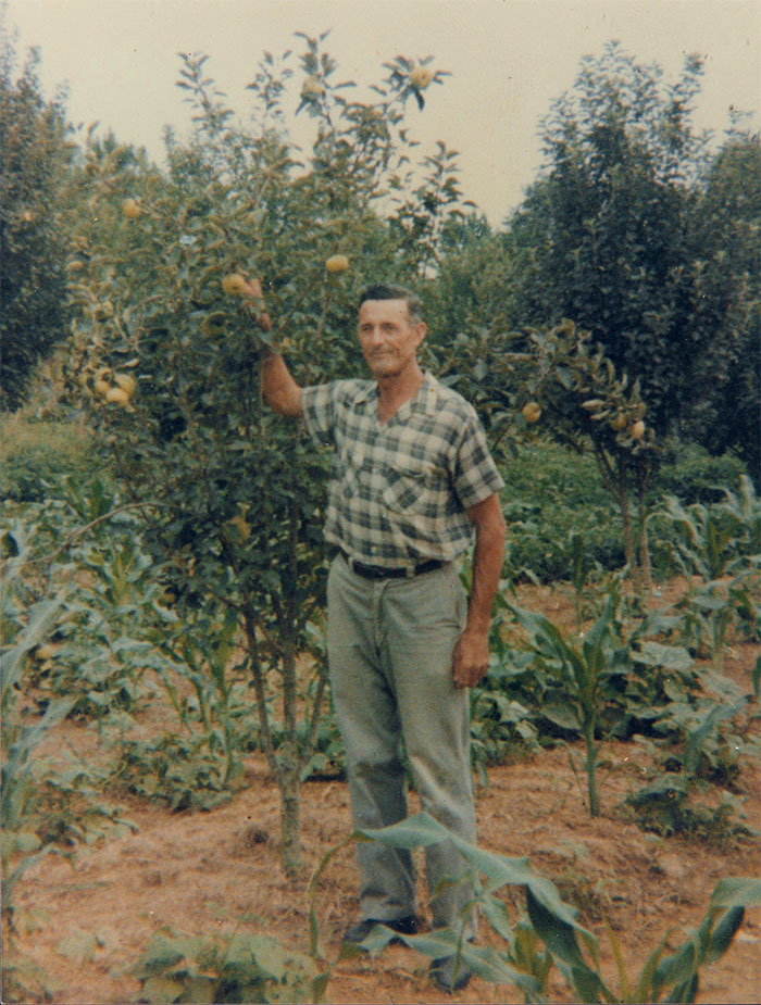Robin's father in the orchards of Eastern Kentucky